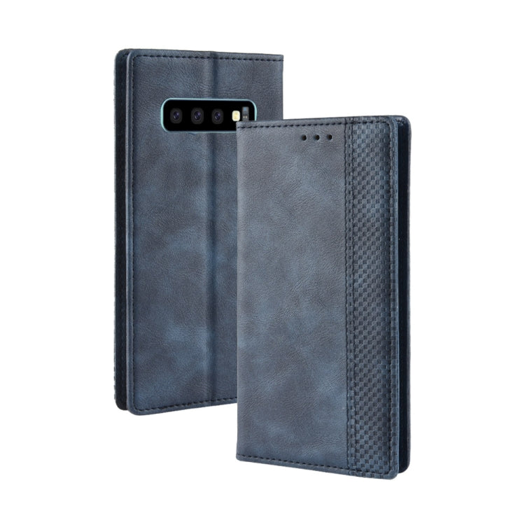 Magnetic Buckle Retro Texture Horizontal Flip Leather Case for Galaxy S10, with Holder & Card Slots & Wallet
