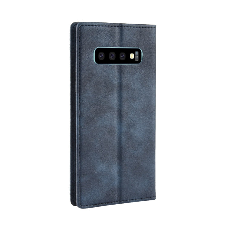 Magnetic Buckle Retro Texture Horizontal Flip Leather Case for Galaxy S10, with Holder & Card Slots & Wallet