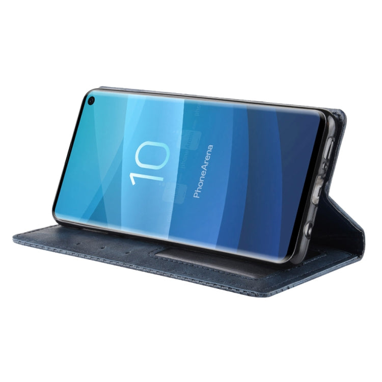 Magnetic Buckle Retro Texture Horizontal Flip Leather Case for Galaxy S10, with Holder & Card Slots & Wallet
