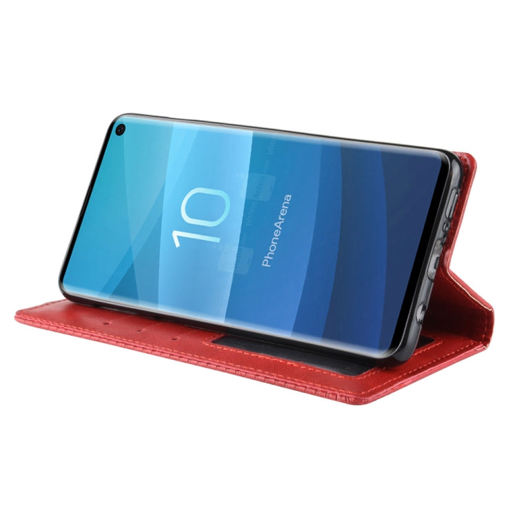 Magnetic Buckle Retro Texture Horizontal Flip Leather Case for Galaxy S10, with Holder & Card Slots & Wallet