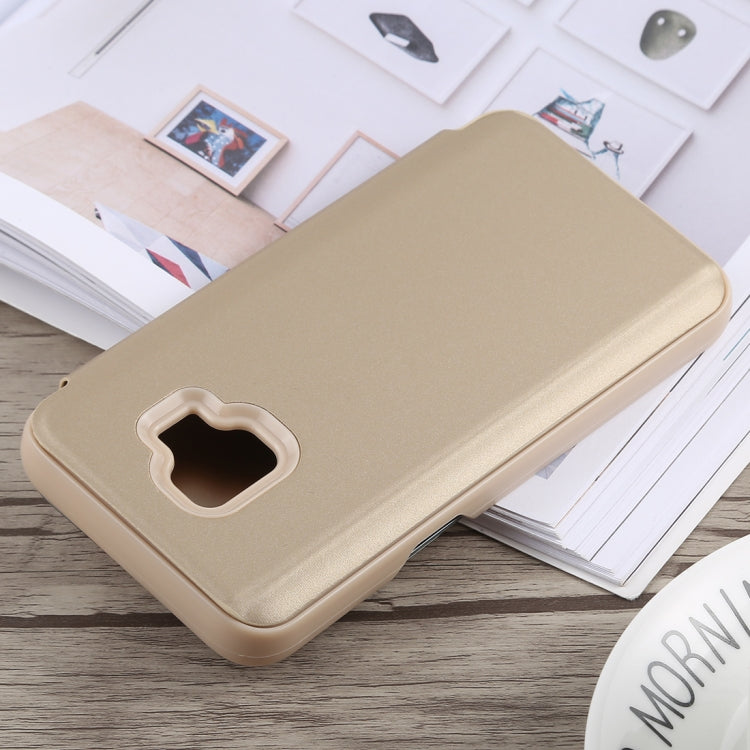 Electroplating Mirror Horizontal Flip Case for Galaxy J2 Core, with Holder