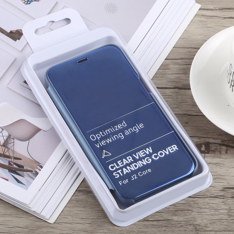 Electroplating Mirror Horizontal Flip Case for Galaxy J2 Core, with Holder