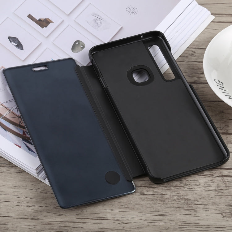 Electroplating Mirror Horizontal Flip Case for Galaxy A9 (2018), with Holder