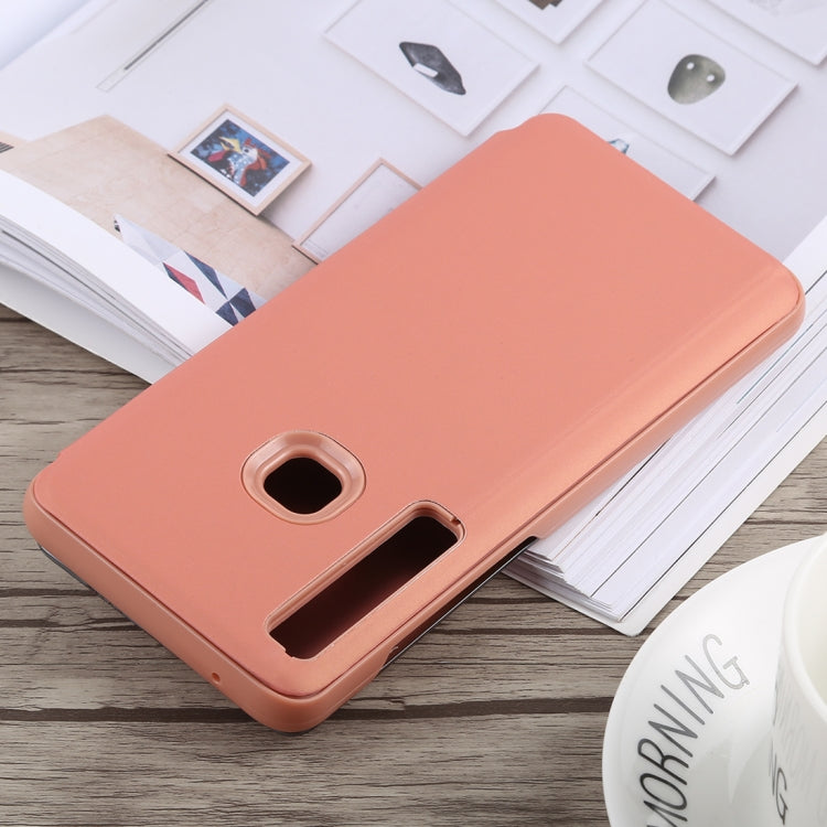 Electroplating Mirror Horizontal Flip Case for Galaxy A9 (2018), with Holder