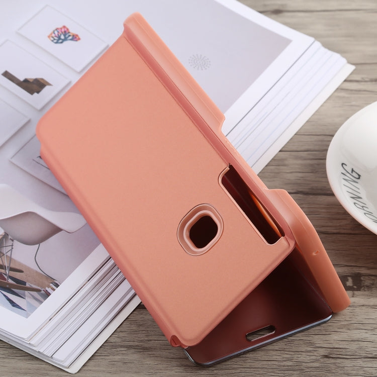 Electroplating Mirror Horizontal Flip Case for Galaxy A9 (2018), with Holder
