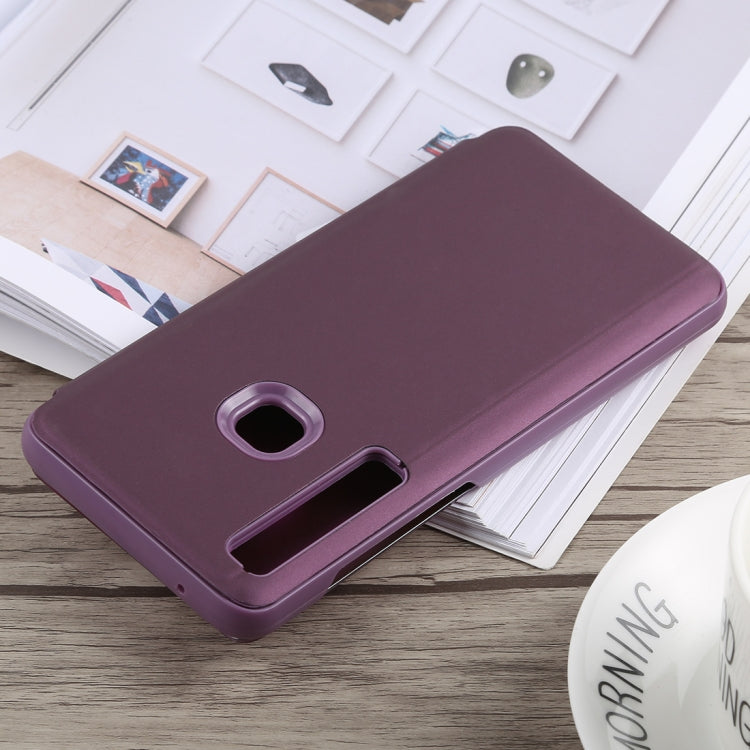 Electroplating Mirror Horizontal Flip Case for Galaxy A9 (2018), with Holder