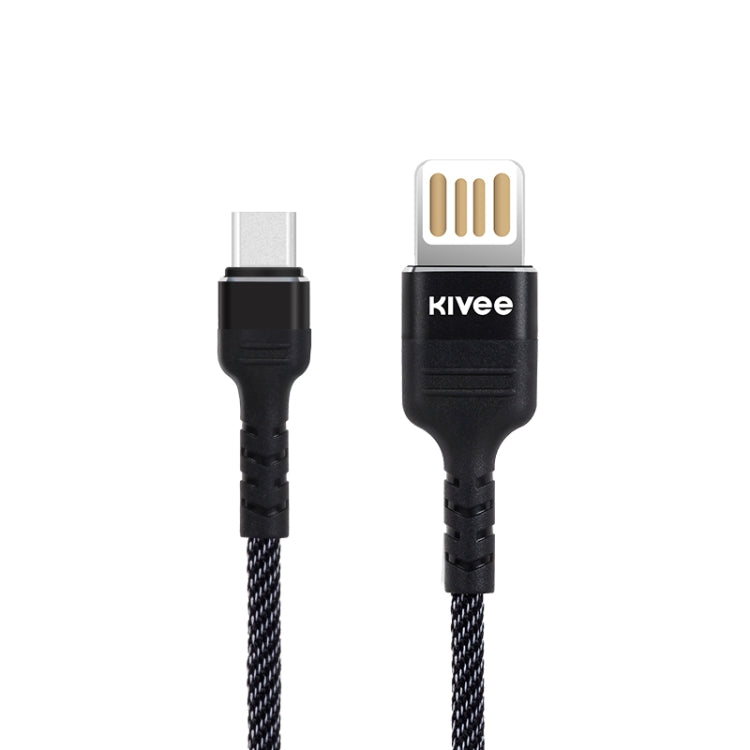 KIVEE KV-CB05 2A Type-C / USB-C to USB Nylon Charging Cable, Length: 1m