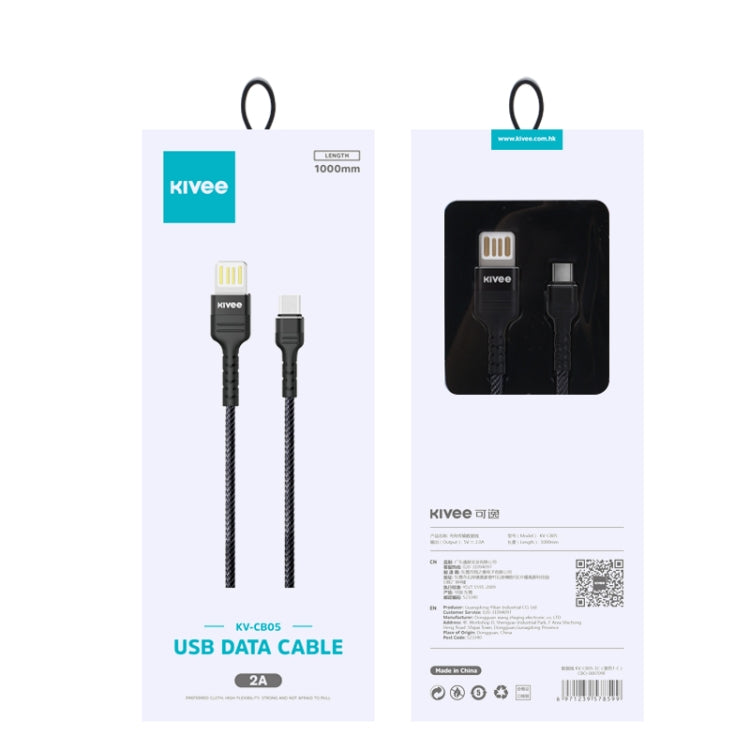KIVEE KV-CB05 2A Type-C / USB-C to USB Nylon Charging Cable, Length: 1m