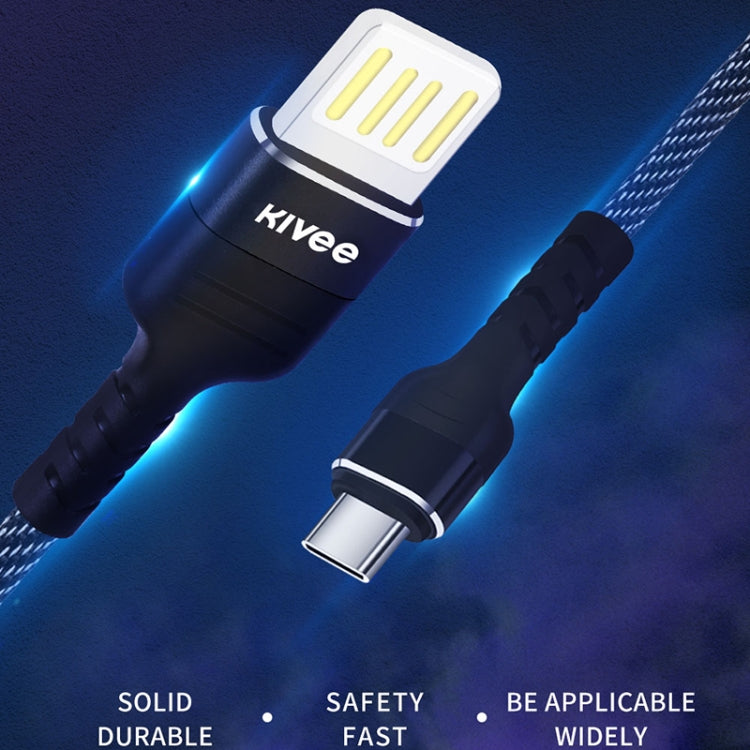 KIVEE KV-CB05 2A Type-C / USB-C to USB Nylon Charging Cable, Length: 1m
