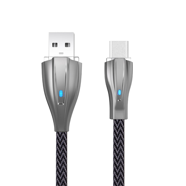 KIVEE KV-CB021B 5A Type-C / USB-C to USB Nylon Weave Charging Data Cable, Length: 1.2m (Black Grey)