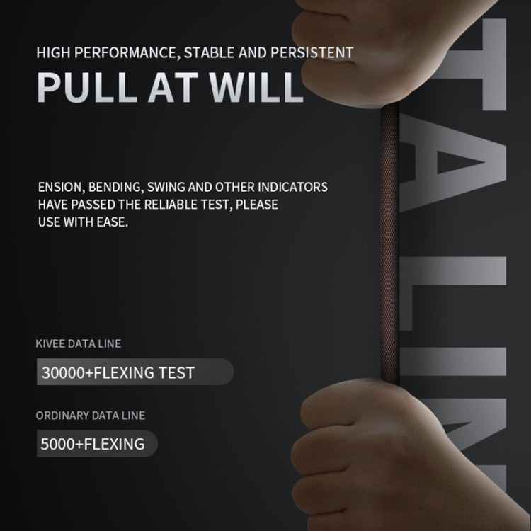 KIVEE KV-CB103 2.1A Micro to USB Shuttleless Weaving Charging Data Cable, Length: 1m (Black)