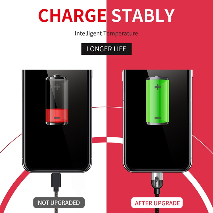 KIVEE KV-CB104 3A Micro to USB Fabric Aluminum Alloy Charging Data Cable, Length: 1m (Black Grey)