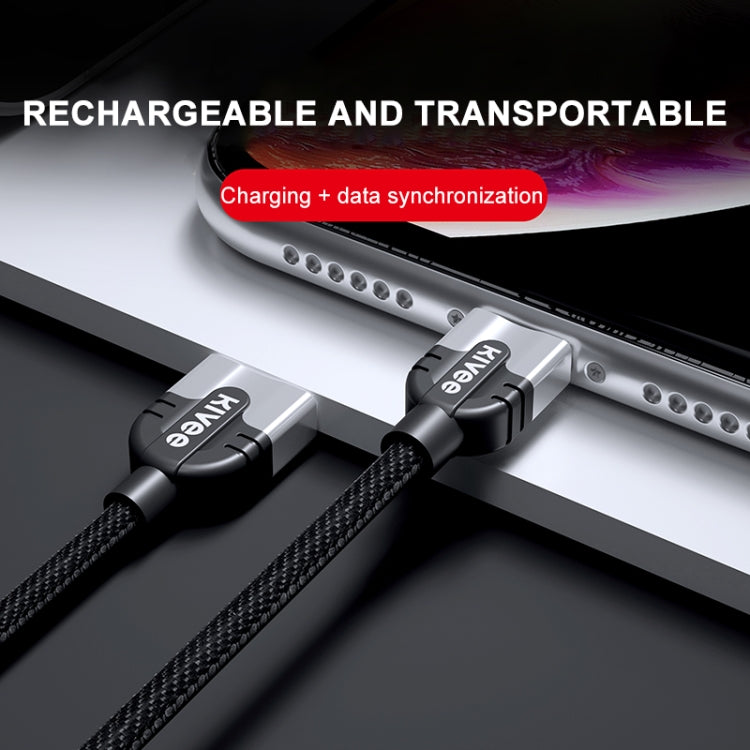KIVEE KV-CB104 3A Type-C / USB-C to USB Fabric Aluminum Alloy Charging Data Cable, Length: 1m (Black Blue)