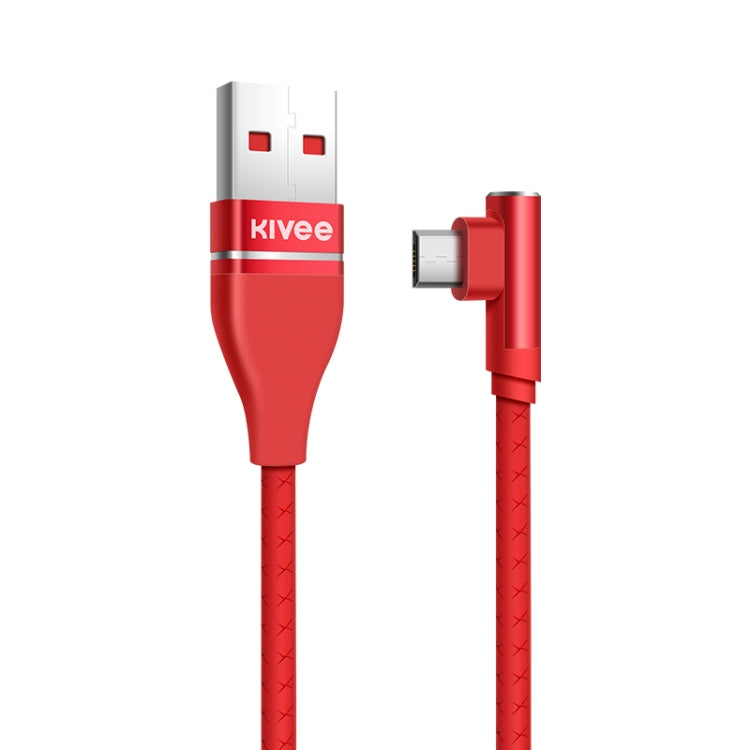 KIVEE KV-CG011 2.1A Micro to USB Single Angle Head Design Charging Cable, Length: 1m