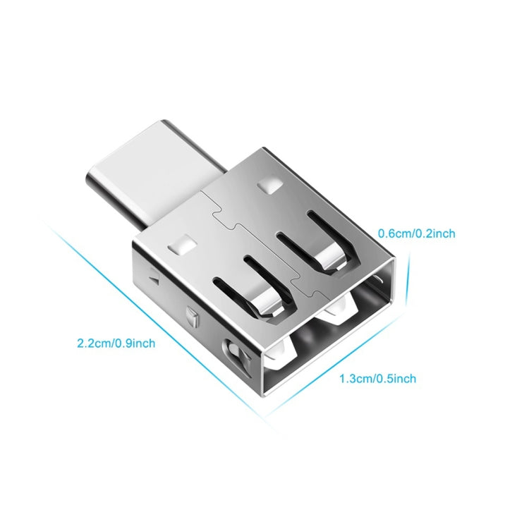 XQ-A002 Mini Zinc Alloy USB to USB-C / Type-C OTG Adapter Connector, For Galaxy S8 & S8 + / LG G6 / Huawei P10 & P10 Plus / Xiaomi Mi 6 & Max 2 and Other Smartphones