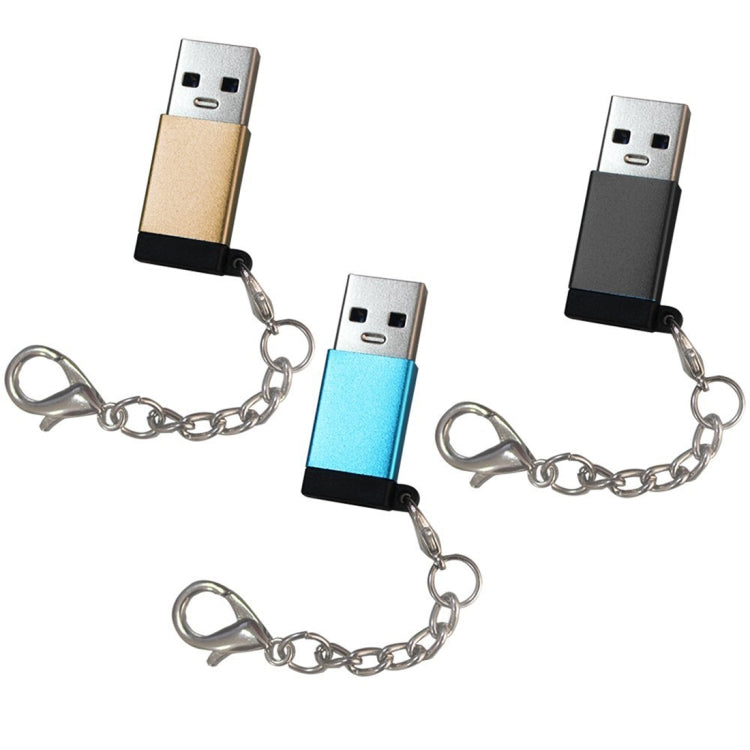 XQ-U001 USB-C / Type-C to USB 3.0 Adapter Converter with Key Chain, Support Fast Charging & Data Transmission