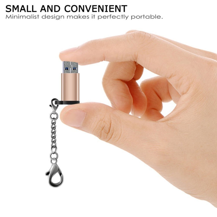 XQ-U001 USB-C / Type-C to USB 3.0 Adapter Converter with Key Chain, Support Fast Charging & Data Transmission