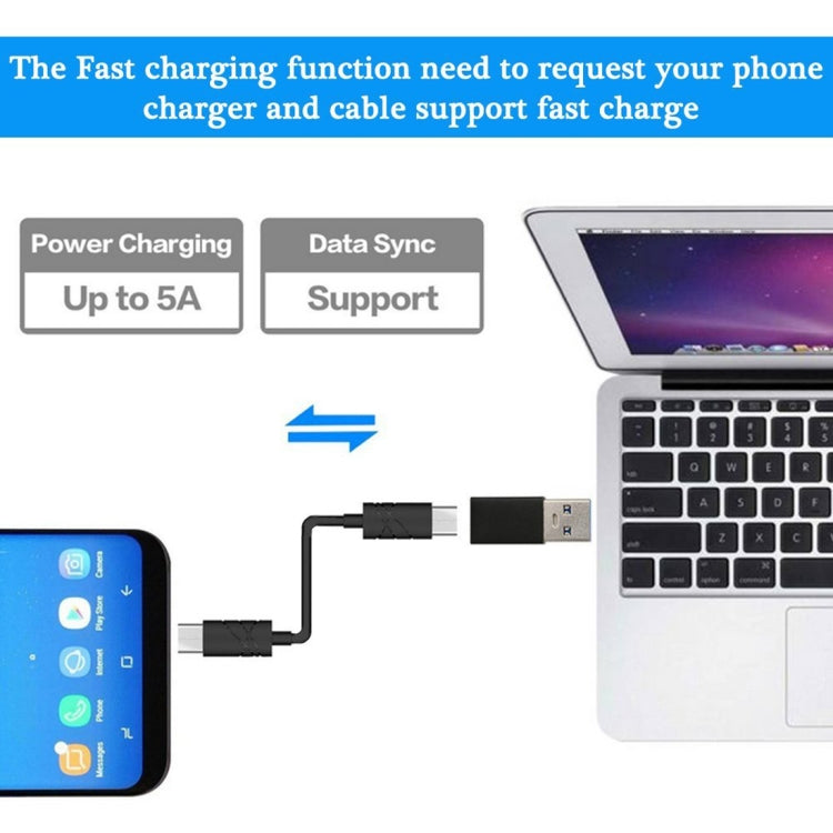 XQ-U001 USB-C / Type-C to USB 3.0 Adapter Converter with Key Chain, Support Fast Charging & Data Transmission