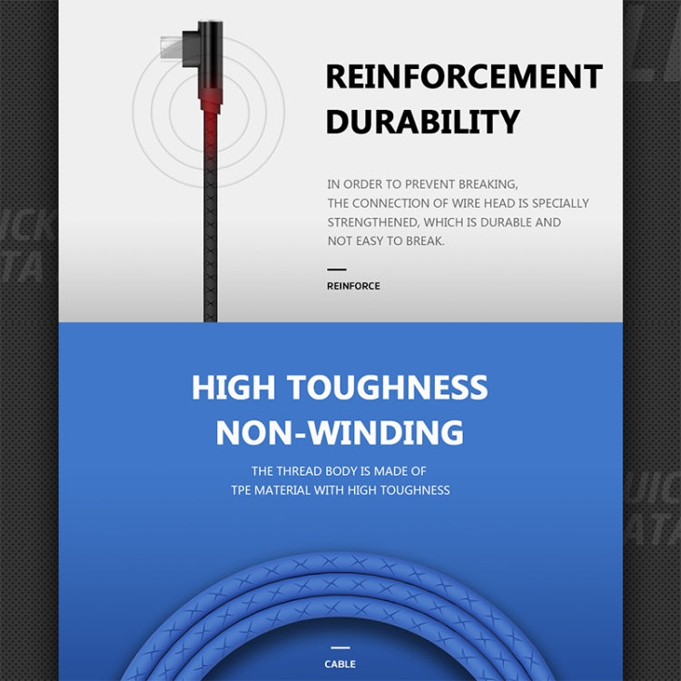 KIVEE KV-CG011 2.1A Type-C / USB-C to USB Single Angle Head Design Charging Cable, Length: 1m