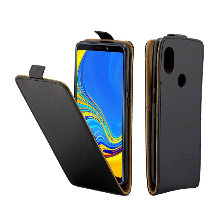 Business Style Vertical Flip TPU Leather Case for Galaxy A9 (2018), with Card Slot (Black)