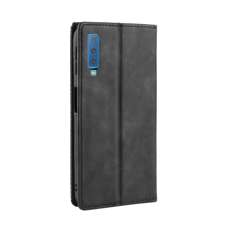 Magnetic Buckle Retro Texture Horizontal Flip Leather Case for Galaxy A7 (2018), with Holder & Card Slots & Wallet