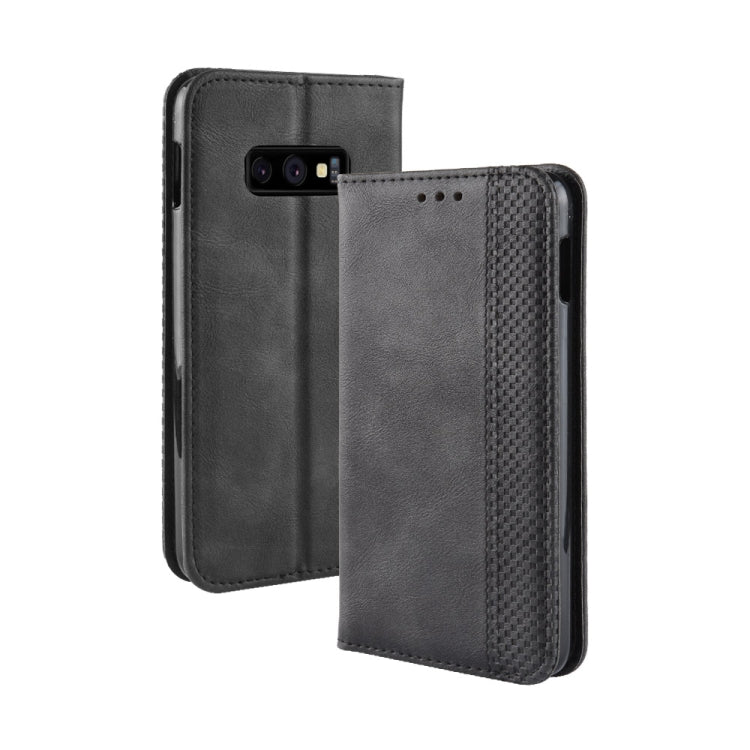 Magnetic Buckle Retro Texture Horizontal Flip Leather Case for Galaxy S10e, with Holder & Card Slots & Wallet