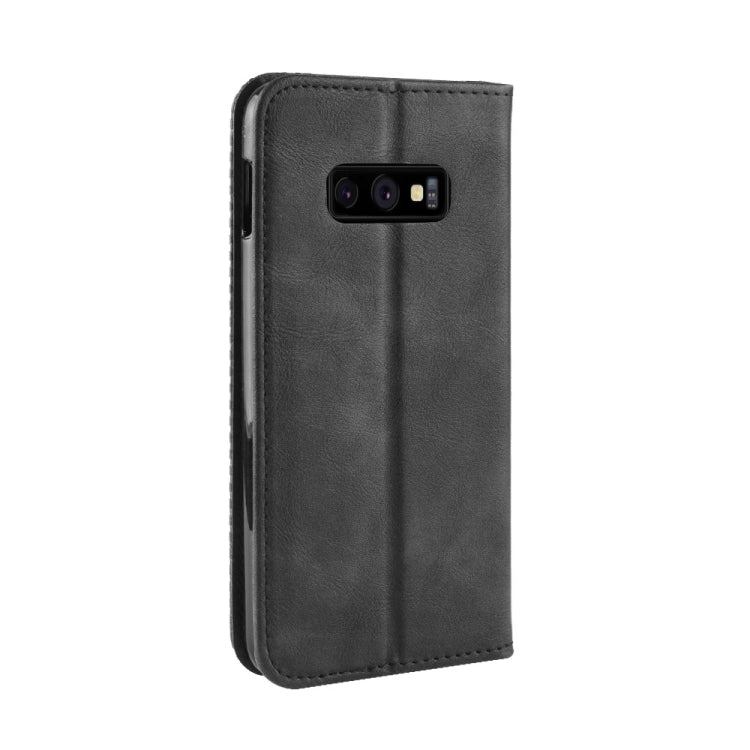 Magnetic Buckle Retro Texture Horizontal Flip Leather Case for Galaxy S10e, with Holder & Card Slots & Wallet