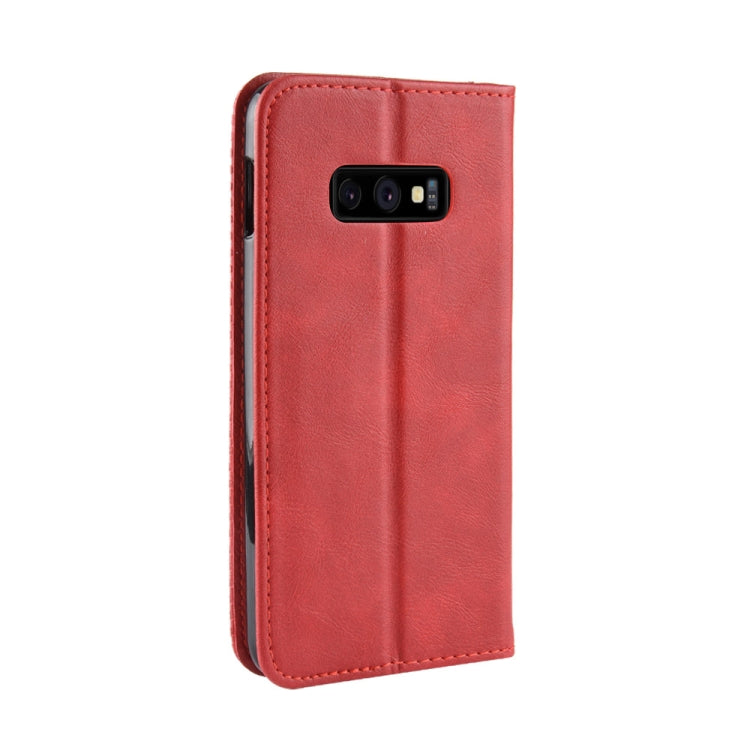 Magnetic Buckle Retro Texture Horizontal Flip Leather Case for Galaxy S10e, with Holder & Card Slots & Wallet