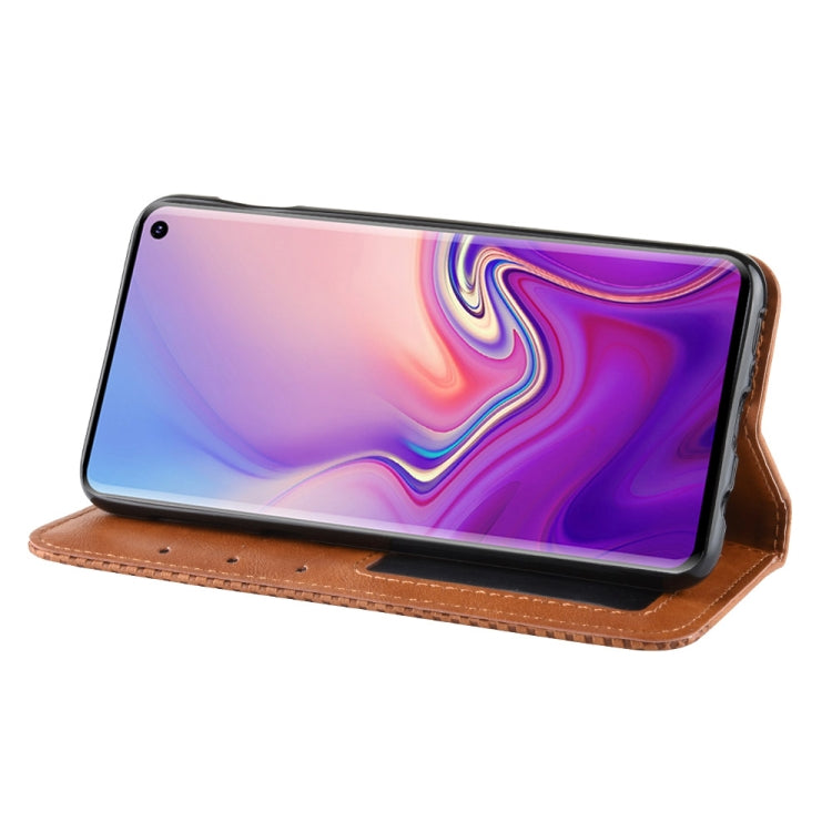 Magnetic Buckle Retro Texture Horizontal Flip Leather Case for Galaxy S10e, with Holder & Card Slots & Wallet