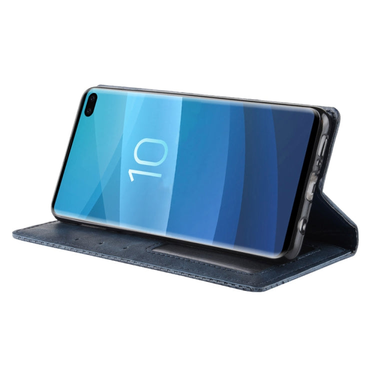 Magnetic Buckle Retro Texture Horizontal Flip Leather Case for Galaxy S10+, with Holder & Card Slots & Wallet