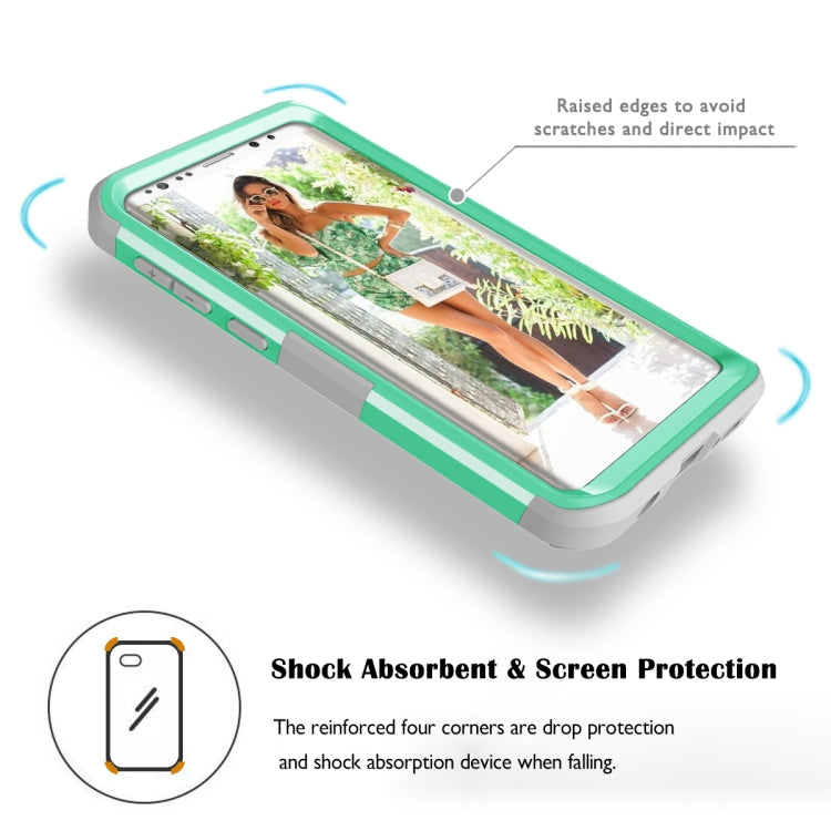 Silicone + PC Crystal Encrusted Protective Back Cover Soft Case for Galaxy S9 Plus