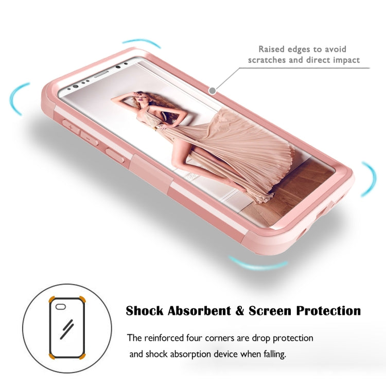 Silicone + PC Crystal Encrusted Protective Back Cover Soft Case for Galaxy S9 Plus