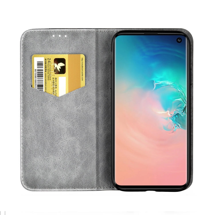 Business Solid Color Stitching Horizontal Flip Leather Case for Galaxy S10, with Holder & Card Slots & Wallet & Lanyard