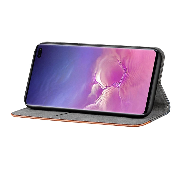 Business Solid Color Stitching Horizontal Flip Leather Case for Galaxy S10 5G, with Holder & Card Slots & Wallet & Lanyard