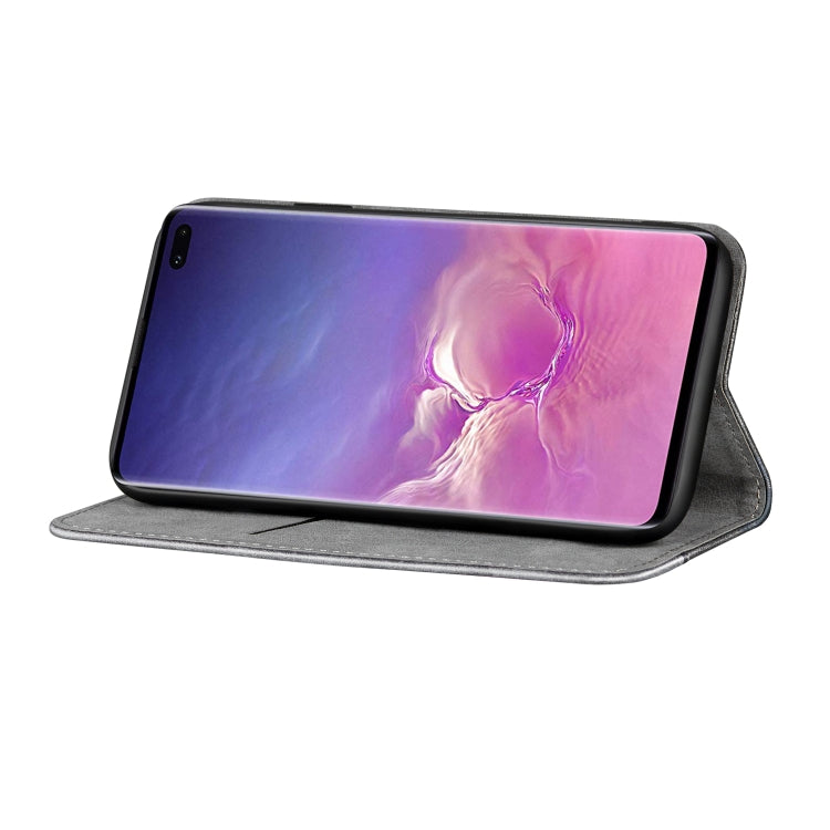 Business Solid Color Stitching Horizontal Flip Leather Case for Galaxy S10+, with Holder & Card Slots & Wallet & Lanyard