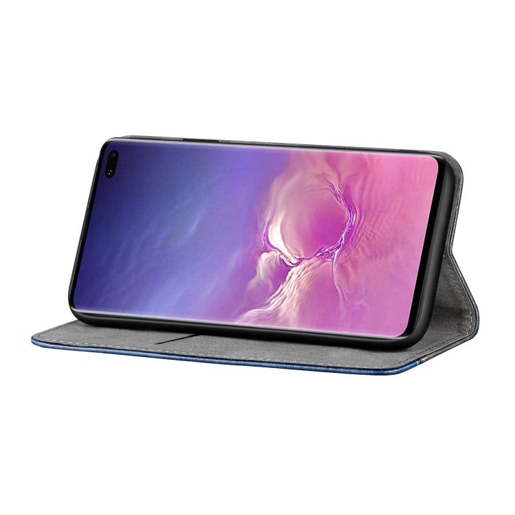 Business Solid Color Stitching Horizontal Flip Leather Case for Galaxy S10+, with Holder & Card Slots & Wallet & Lanyard
