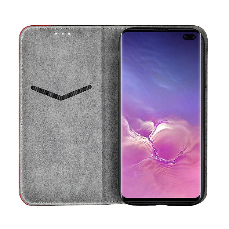 Business Solid Color Stitching Horizontal Flip Leather Case for Galaxy S10+, with Holder & Card Slots & Wallet & Lanyard