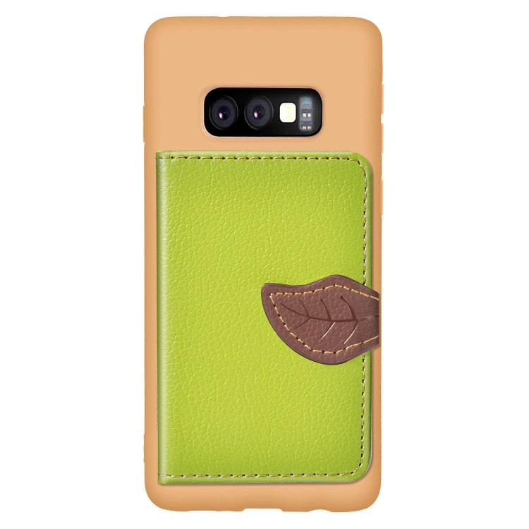 Leaf Magnetic Snap Litchi Texture TPU Protective Case for Galaxy S10e, with Card Slots & Holder & Wallet
