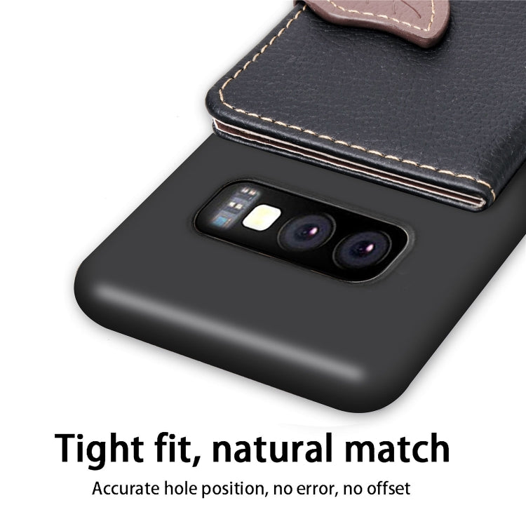 Leaf Magnetic Snap Litchi Texture TPU Protective Case for Galaxy S10e, with Card Slots & Holder & Wallet