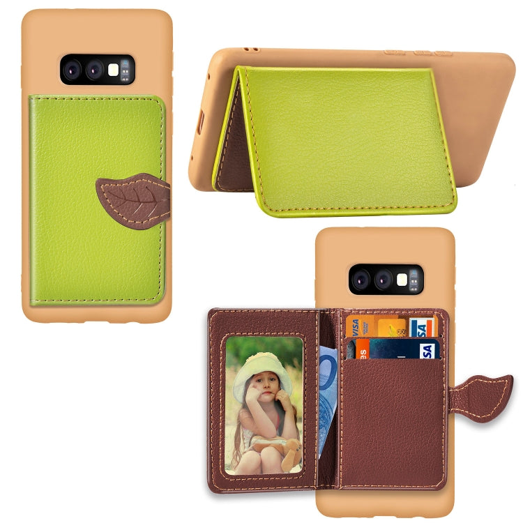 Leaf Magnetic Snap Litchi Texture TPU Protective Case for Galaxy S10e, with Card Slots & Holder & Wallet
