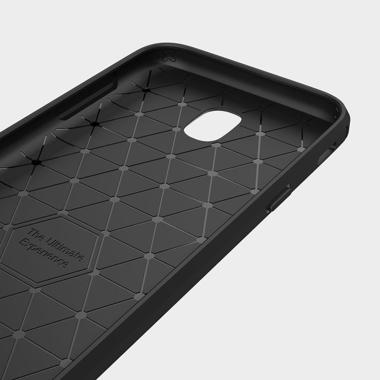 For Galaxy J730 / J7 Pro (EU Version) Brushed Texture Carbon Fiber Shockproof TPU Rugged Armor Protective Case