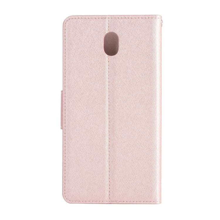 For Galaxy J7 (2017) (EU Version) Silk Texture Horizontal Flip Leather Case with Holder & Card Slots & Wallet & Photo Frame