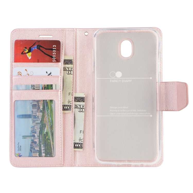 For Galaxy J7 (2017) (EU Version) Silk Texture Horizontal Flip Leather Case with Holder & Card Slots & Wallet & Photo Frame