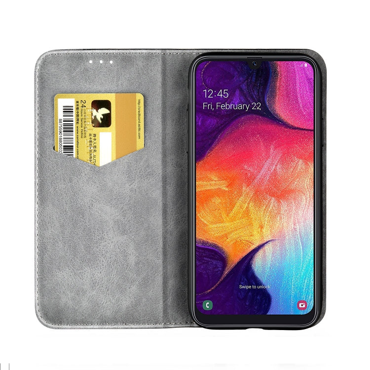 Business Solid Color Stitching Horizontal Flip Leather Case for Galaxy A40, with Holder & Card Slots & Wallet & Lanyard