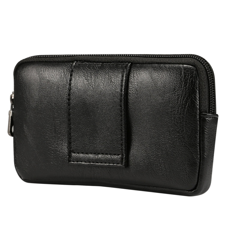 Men Litchi Texture PU Universal Phone Horizontal Waist Bag, Size: L, For iPhone, Samsung, Galaxy Note9, Huawei, Xiaomi, HTC, Sony, Lenovo and other 6.0~6.3 inch Smartphones