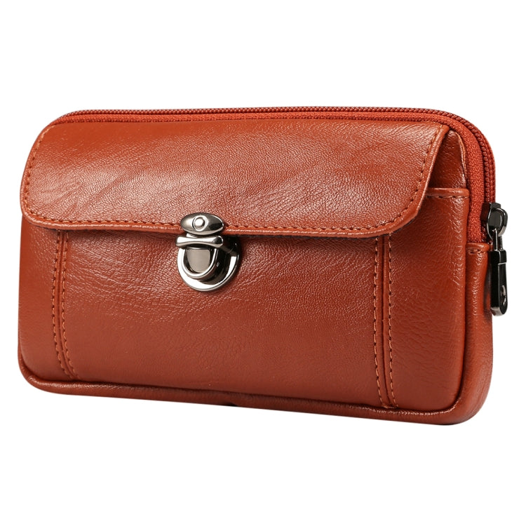 Men Litchi Texture PU Universal Phone Horizontal Waist Bag, Size: L, For iPhone, Samsung, Galaxy Note9, Huawei, Xiaomi, HTC, Sony, Lenovo and other 6.0~6.3 inch Smartphones