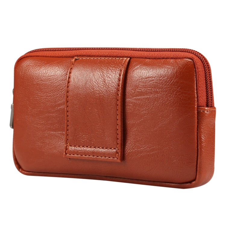 Men Litchi Texture PU Universal Phone Horizontal Waist Bag, Size: L, For iPhone, Samsung, Galaxy Note9, Huawei, Xiaomi, HTC, Sony, Lenovo and other 6.0~6.3 inch Smartphones
