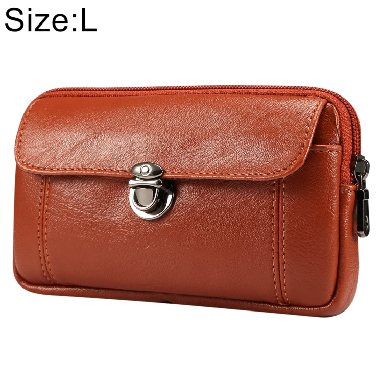 Men Litchi Texture PU Universal Phone Horizontal Waist Bag, Size: L, For iPhone, Samsung, Galaxy Note9, Huawei, Xiaomi, HTC, Sony, Lenovo and other 6.0~6.3 inch Smartphones