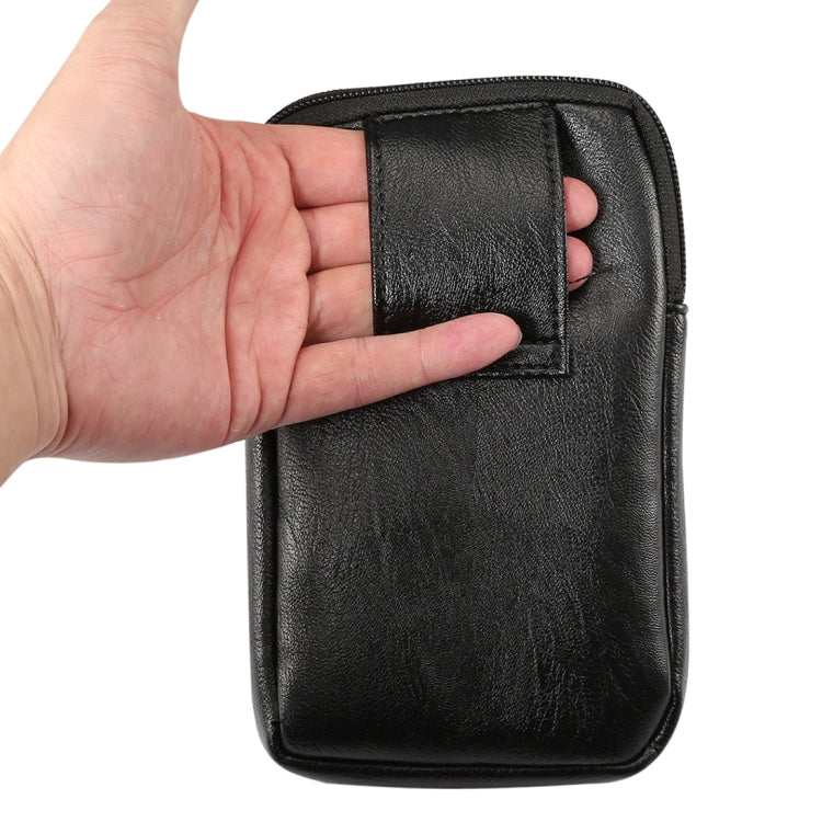 Men Litchi Texture PU Universal Phone Vertical Waist Bag, Size: S, For iPhone, Samsung, Galaxy Note9, Huawei, Xiaomi, HTC, Sony, Lenovo and other 5.2~6.0 inch Smartphones