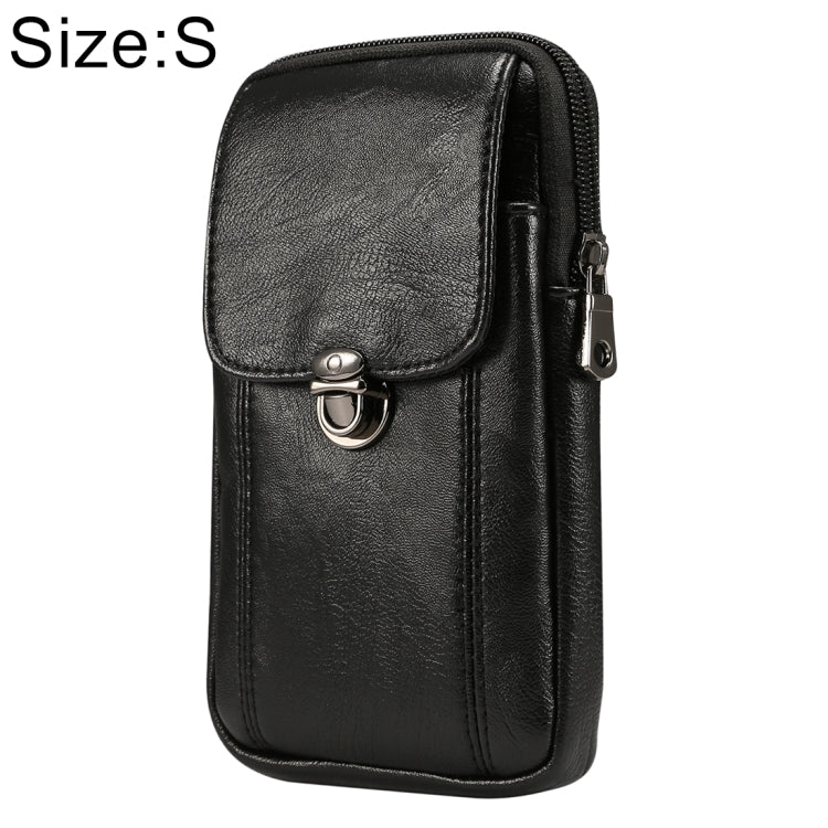 Men Litchi Texture PU Universal Phone Vertical Waist Bag, Size: S, For iPhone, Samsung, Galaxy Note9, Huawei, Xiaomi, HTC, Sony, Lenovo and other 5.2~6.0 inch Smartphones
